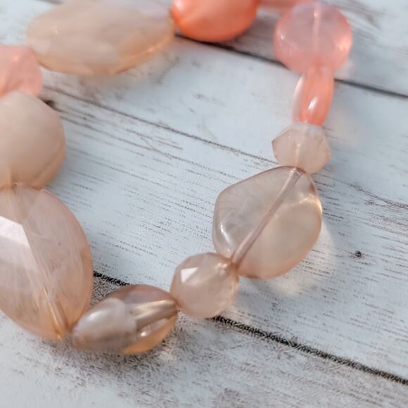 Vintage Stretch Bracelet - Chunky - Dusky Pinky Peach Tones - Picture 6 of 8